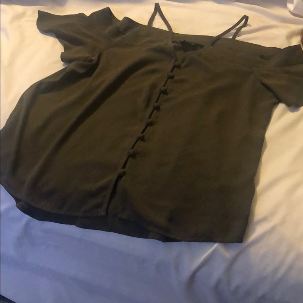 Olive green sheer shirt